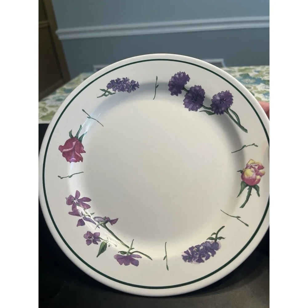 Williams Sonoma Floral Le Jardin 8.75” Luncheon Salad Plates Portugal 4pc